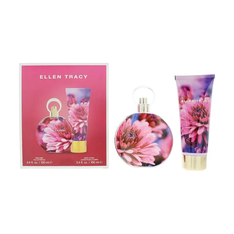 Ellen tracy dream florals pink daisy gift set edp + body lotion