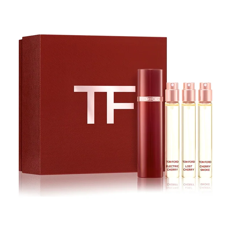 Tom Ford private blend cherry collection gift set electric cherry edp + lost cherry edp + cherry smoke edp