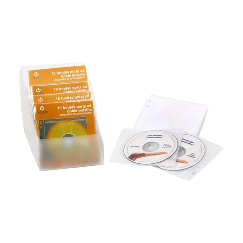 Carchivo Porta-cd doble pp acolchado transparente blister de 10