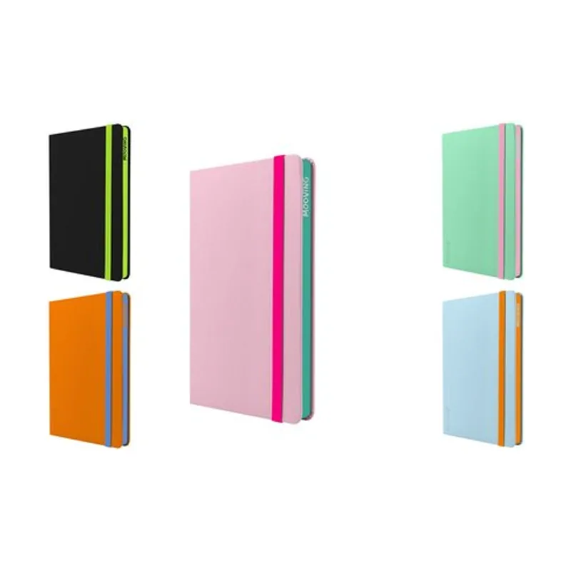 Mooving Cuaderno tapa dura a5 96h 90gr. horizontal con goma colores surtidos