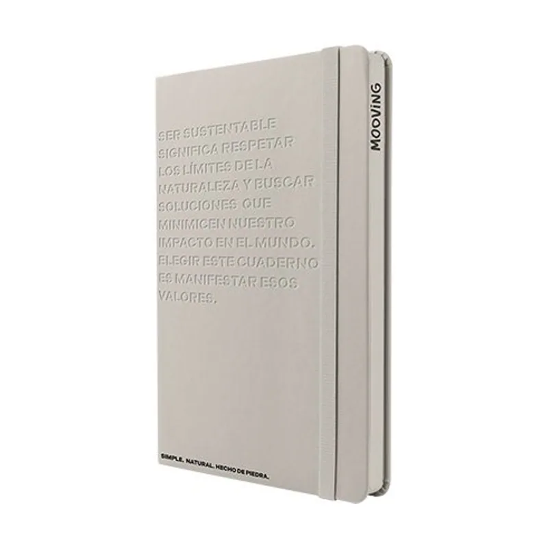 Mooving Cuaderno tapa dura a5 96h 90gr. papel piedra con goma