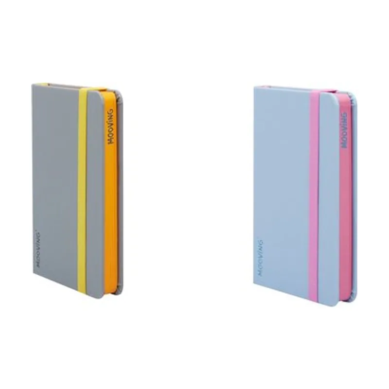 Mooving Cuaderno tapa dura a6 96h 90gr. horizontal con goma colores surtidos
