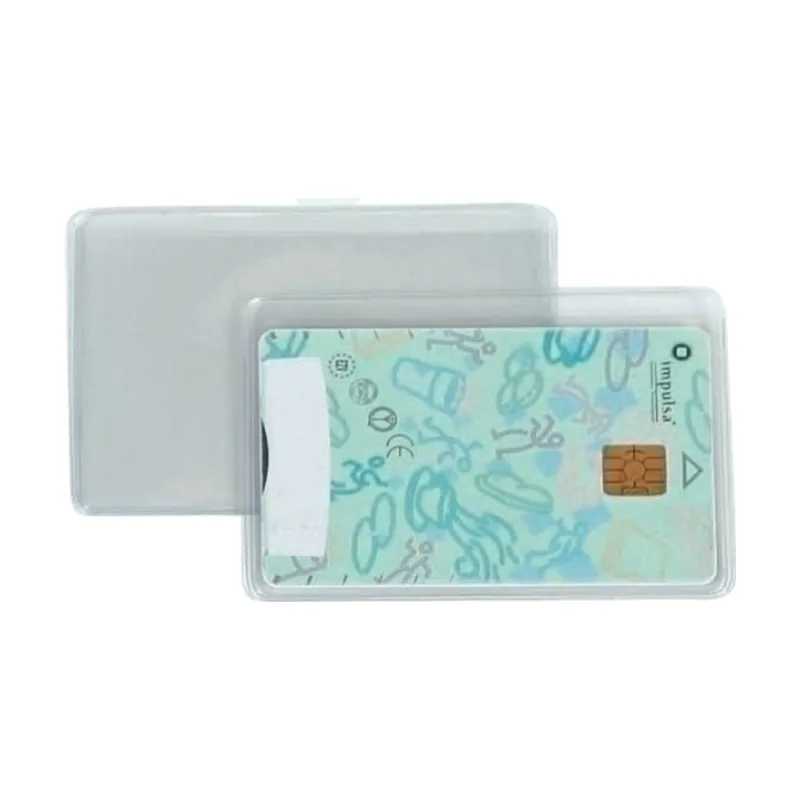 Iberplas Funda portacarnet pvc 150µ rebaje cristal 55x85mm nif paquete de 50
