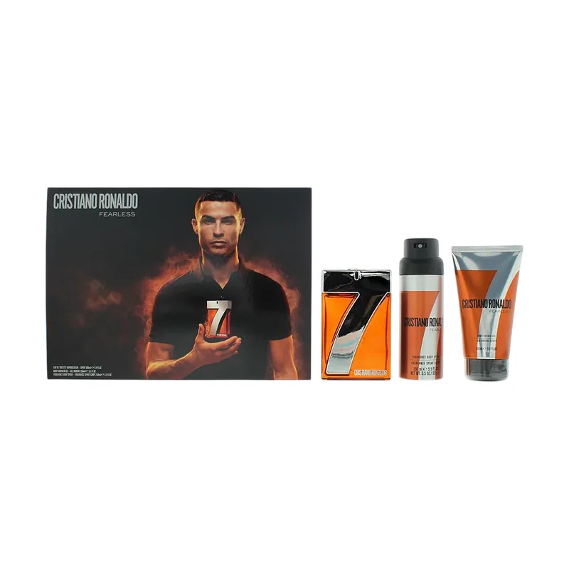 Cristiano ronaldo cr7 fearless gift set edt + shower gel + body spray
