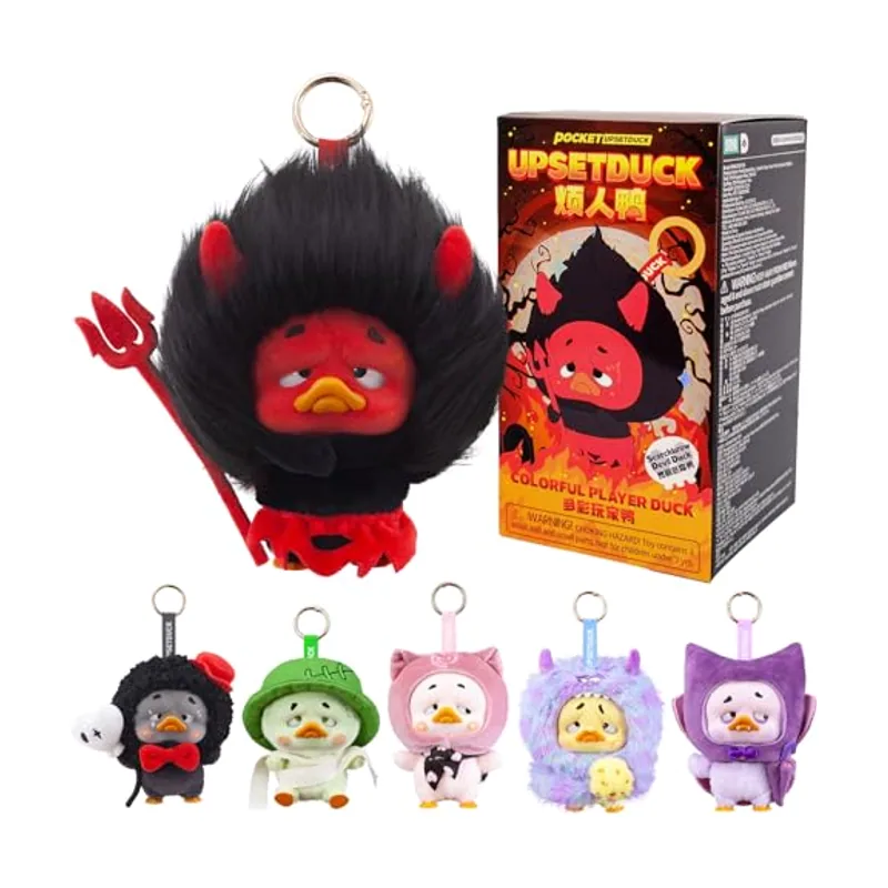 Comansi Llavero colorido de peluche de pato de jugador caja ciega de pato molesto Rong Creator