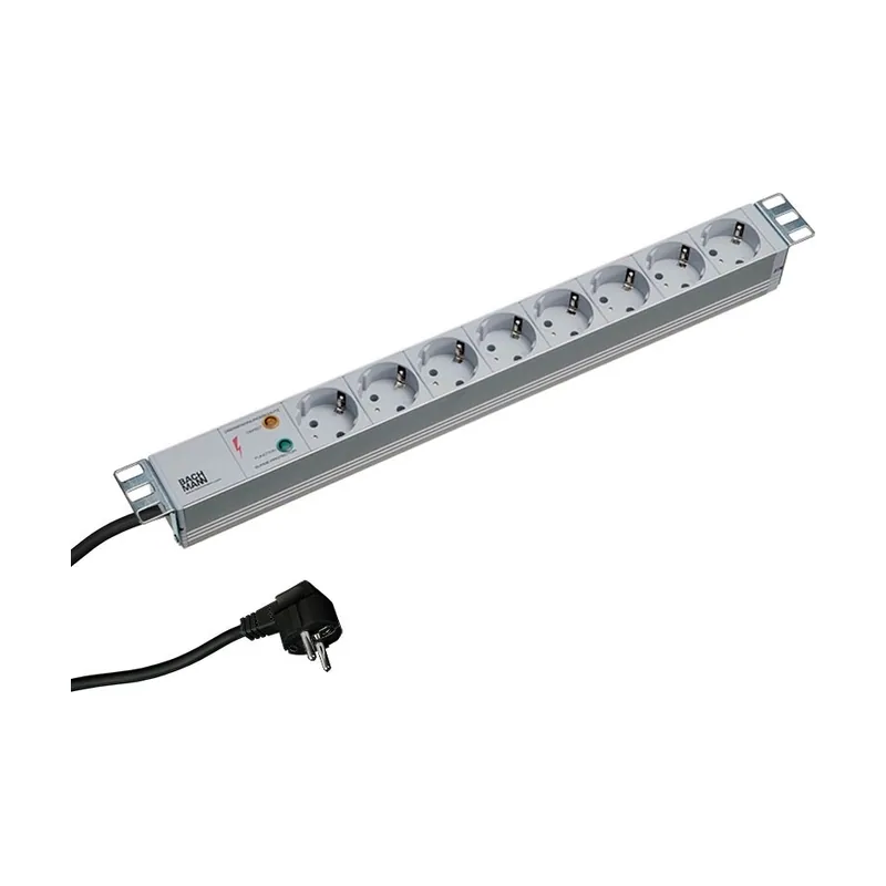 Bachmann Triton RAB-PD-X08-A1 limitador de tensión Negro 8 salidas AC 230 V 2 m
