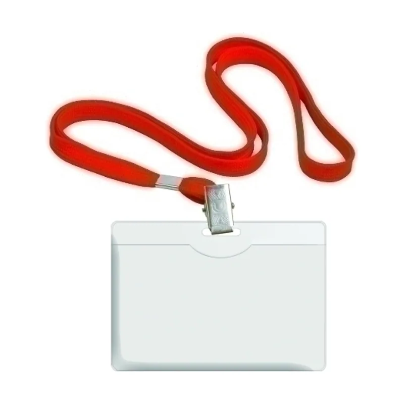 Forofis Funda distintivo rigida con cinta roja 57x90mm caja de 50