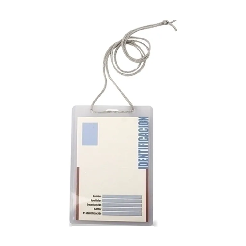 Iberplas Funda distintivo pvc 200µ pl.nj.con cordon ajustable 90x132mm paquete de 50