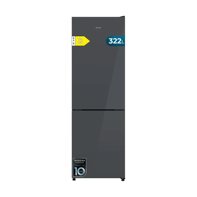Cecotec Frigorífico Combi 322L Bolero CoolMarket Combi 322i Grey Glass D.