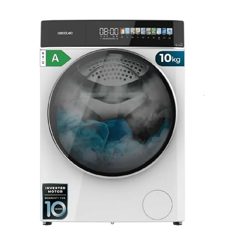 Cecotec carga frontal blanca de 10 kg de capacidad y 1400 rpm