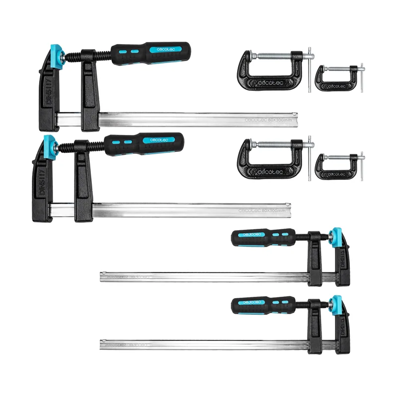 Cecotec Sargentos de Barra 8 Piezas StrongComfort 4400 Force. Presión hasta