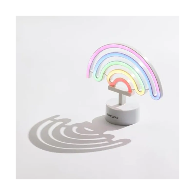 Muitomas Lámpara de neón de escritorio con forma de arco iris