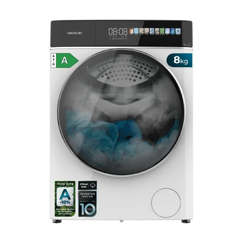 Cecotec carga frontal blanca de 8 kg de capacidad y 1400 rpm