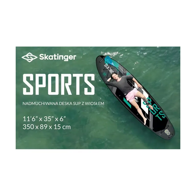 Skatinger Deska sup grey sports 350x89x15 yoga