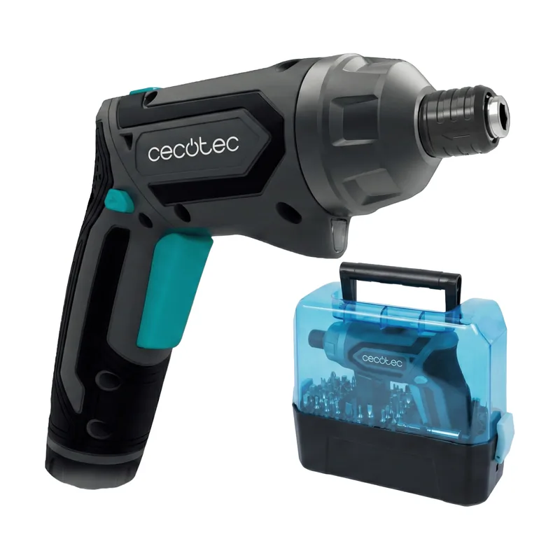 Cecotec Destornillador a batería 4v y 1500 mah. convertible 2in1. velocidad sin carga de 200 rpm. torque máximo de 6nm con 6+1 posiciones. luz
