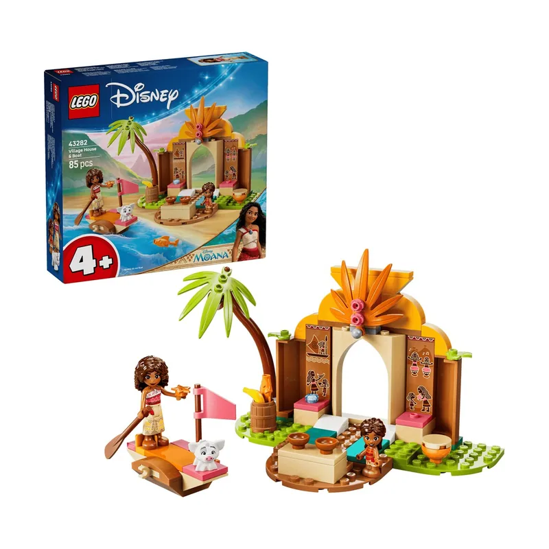 Lego Disney Vaiana Casa de la Aldea y Barco de Juguete