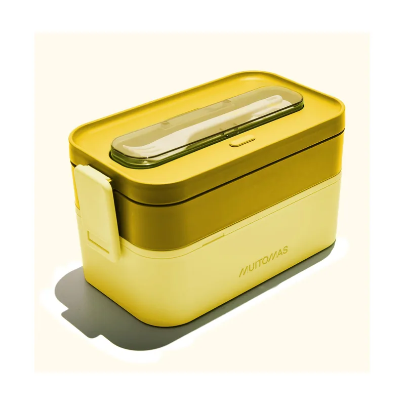 Muitomas LUNCHBOXLYL fiambrera Conjunto de fiambrera y bidón reutilizable 1,7 L Plástico Amarillo 1 pieza s