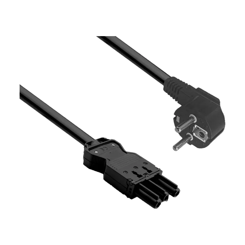 Helos anschlusskabel gst18 komp. cee 7/7 90-stecker auf buchse