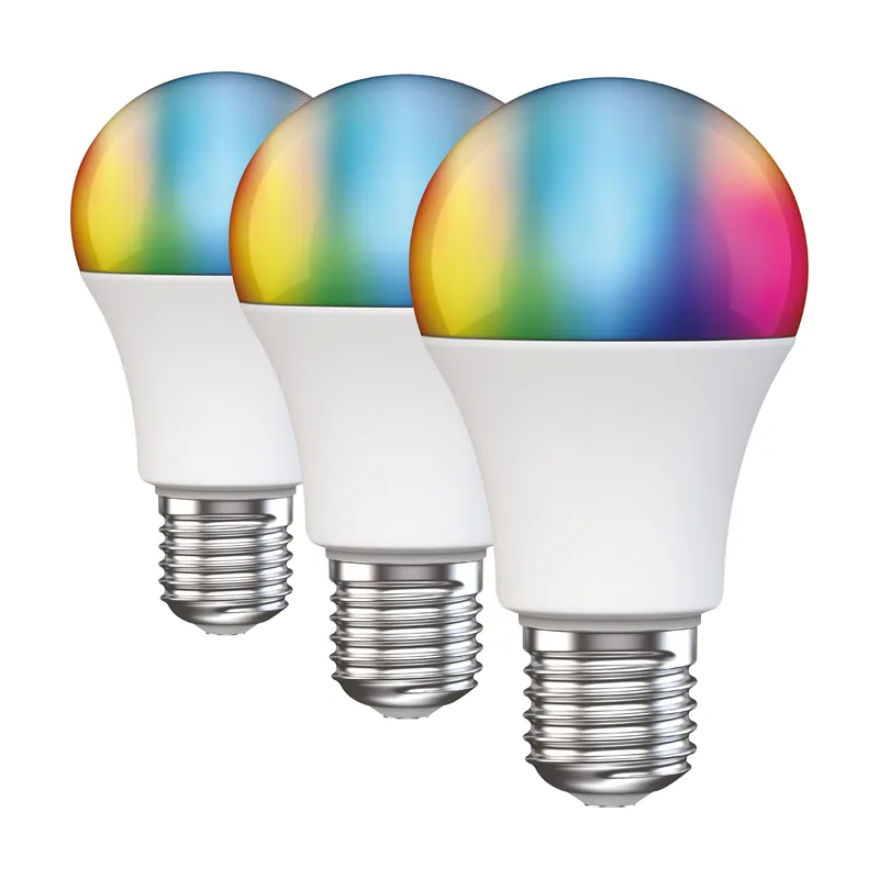 Muvit io pack 3 bombillas inteligentes a60 e27/9w/806lm rgb+blancos d60*h110