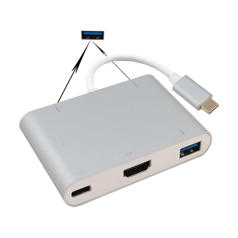 Helos dockingstation usb 3.1 type-c st/3xusb/hdmi/type-c bu