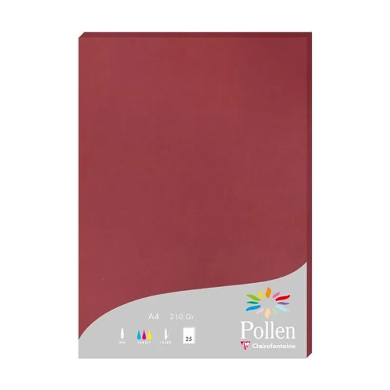 Clairefontaine Pollen papel para impresora de inyección de tinta A4 210x297 mm 25 hojas Borgoña