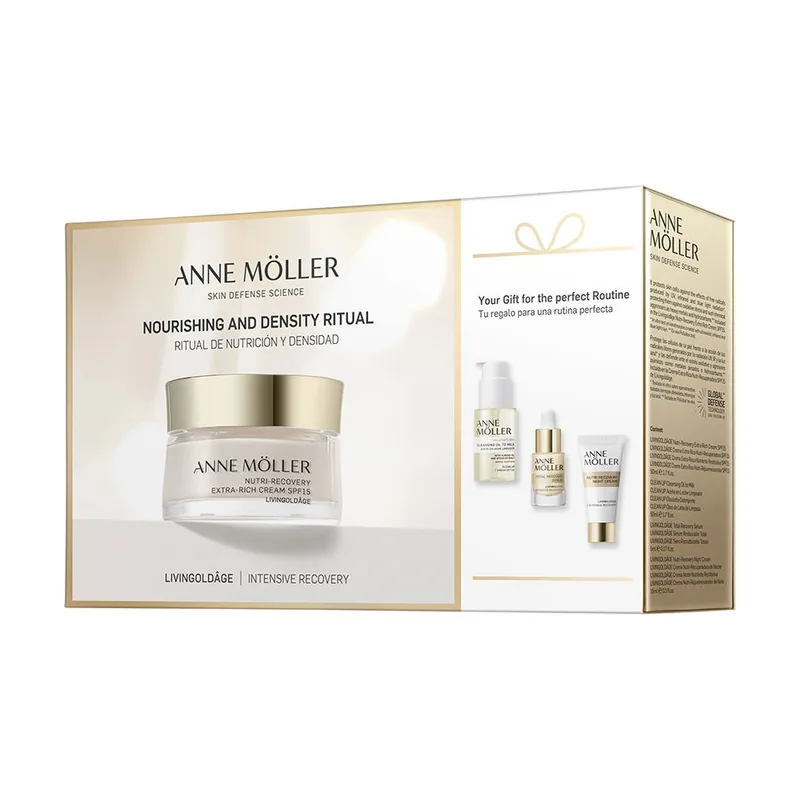 Anne Möller LIVINGOLDÂGE Crema Extra Rica NUTRI-RECUPERADORA SPF15 Estuche 4 pz
