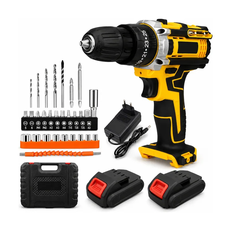 Extralink tools taladro inalambrico amarillo + 2 baterías