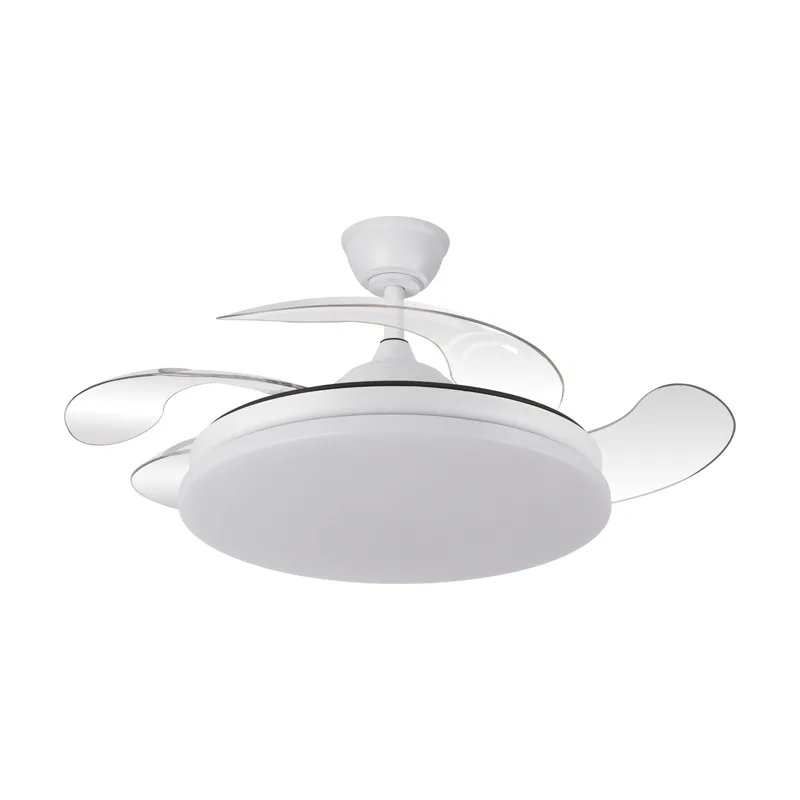 Yatek Ventilador de Techo con luz LED KALA 59W Blanco con Aspas Retráctiles invisibles