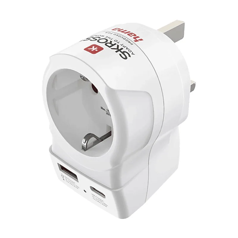 Hama to UK adaptador de enchufe eléctrico Tipo G RU Tipo C Euroconcexión + Tipo F