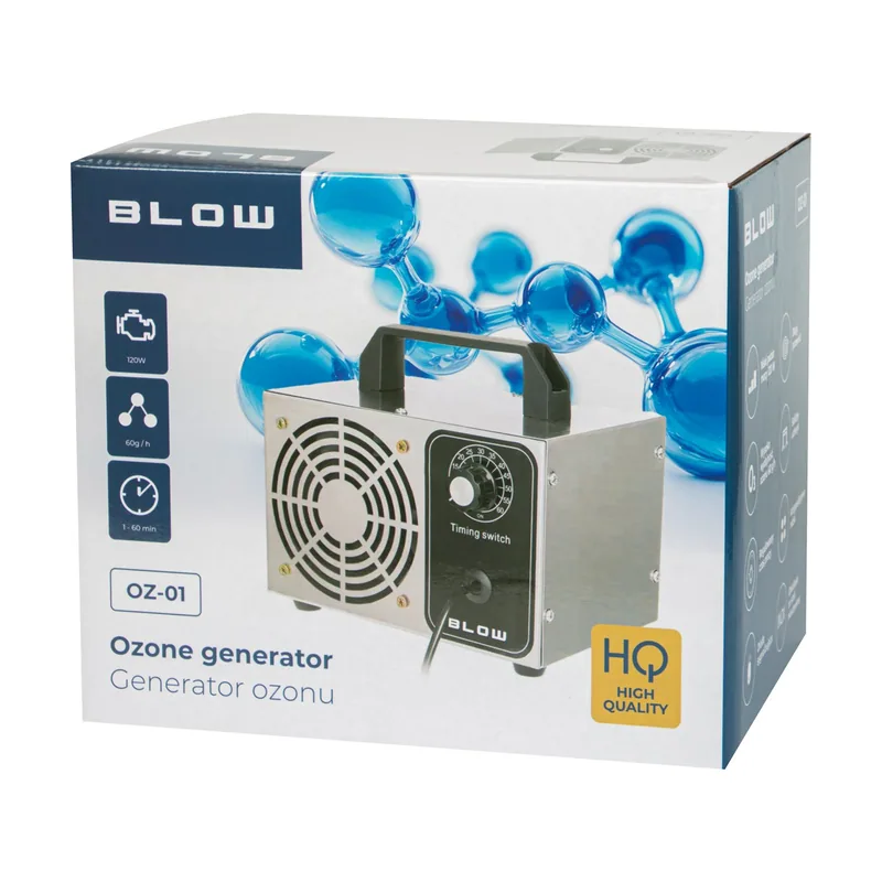 Blow Fuerte Ozonator Generador DE Ozono Purificador DE Aire 60.000 mg/h Timer 120W