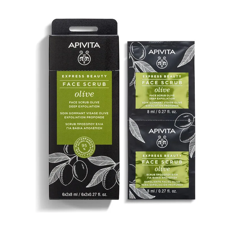 Apivita Express Beauty Mascarilla facial exfoliante intensiva con oliva 2 x 8 ml