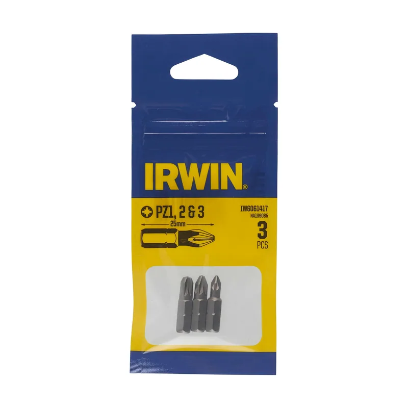 Irwin broca de tornillo Pozidriv 25 mm PZ1/PZ2/PZ3 3 piezas