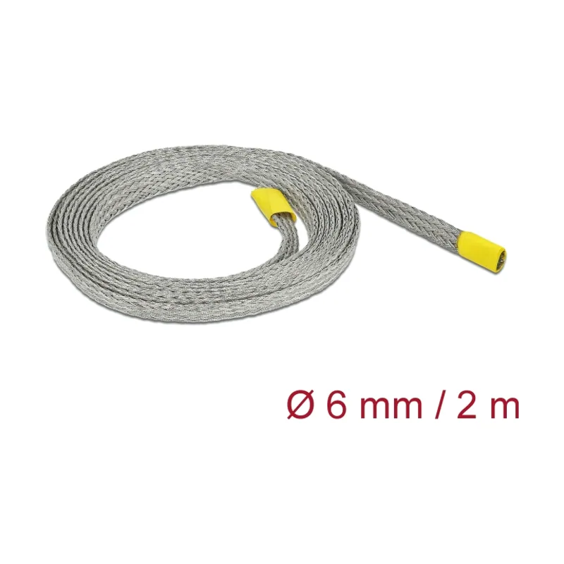 Delock Funda trenzada para protección EMC estirable de 2 m x 6 mm