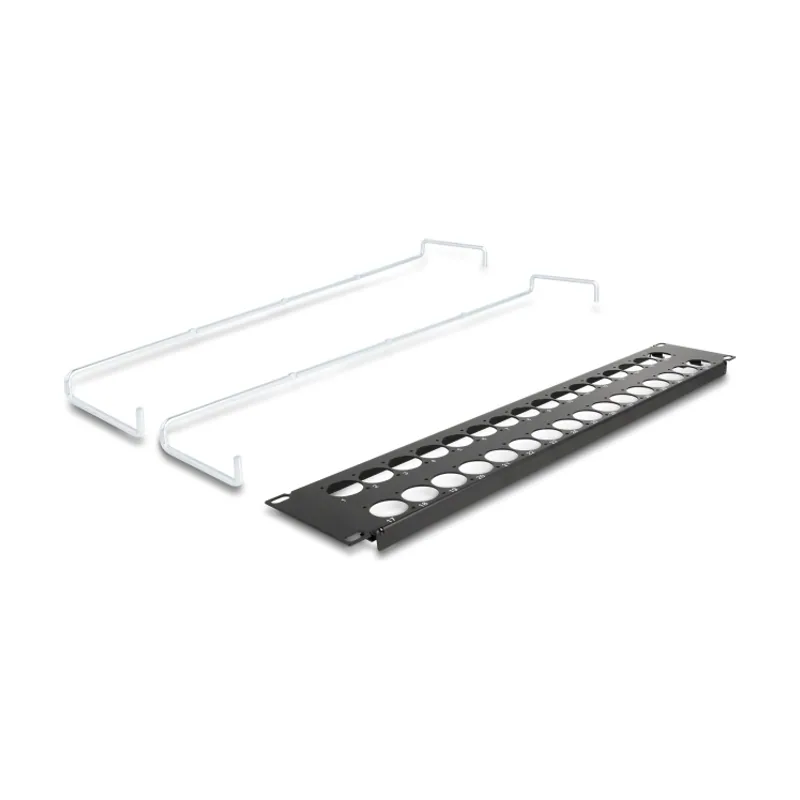 Delock Panel de conexión tipo-D de 19" con alivio de tensión