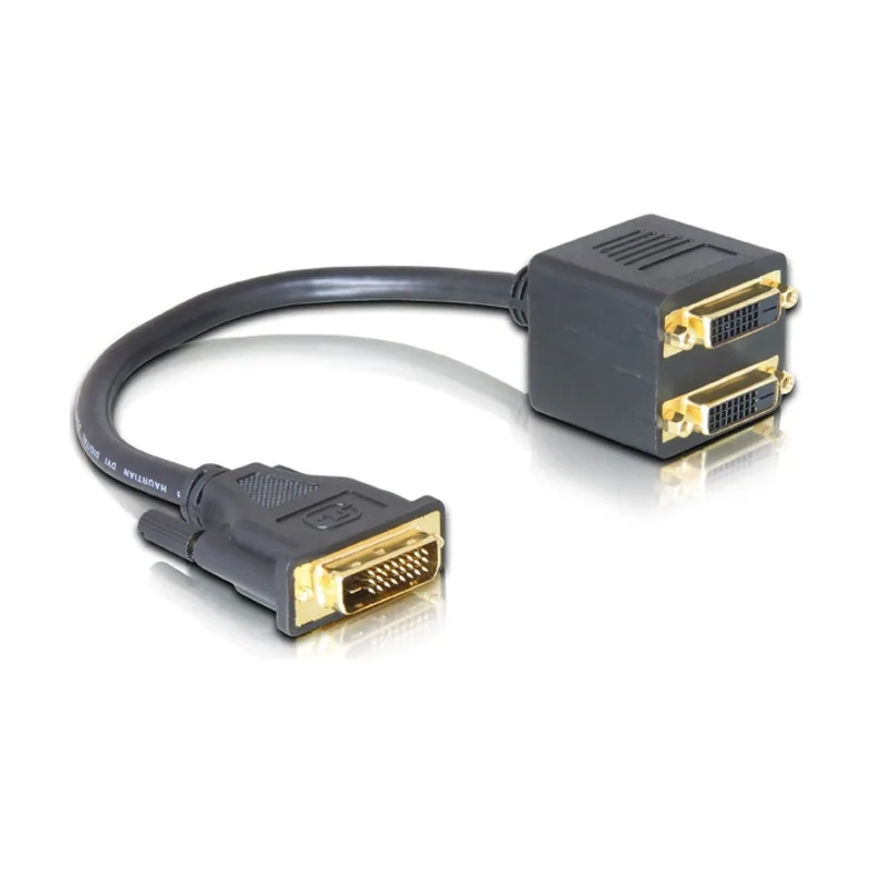 Delock Adapter DVI25 M > 2x DVI25 F cable DVI 0,2 m DVI-I