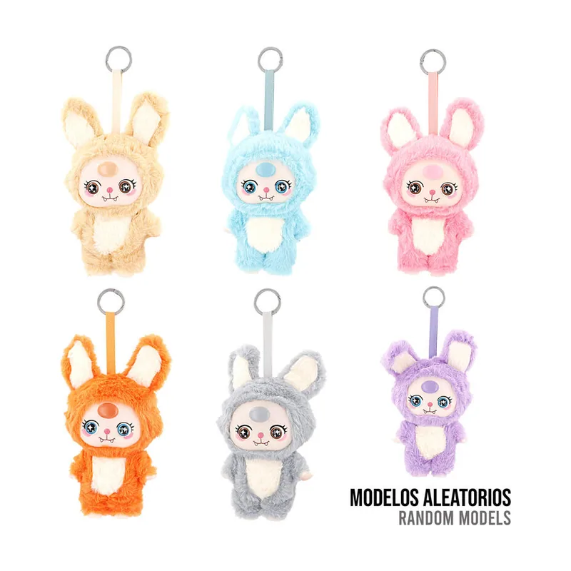 3 Muñeco llavero peluche kawaii bunny suit baozao 20cm surtido
