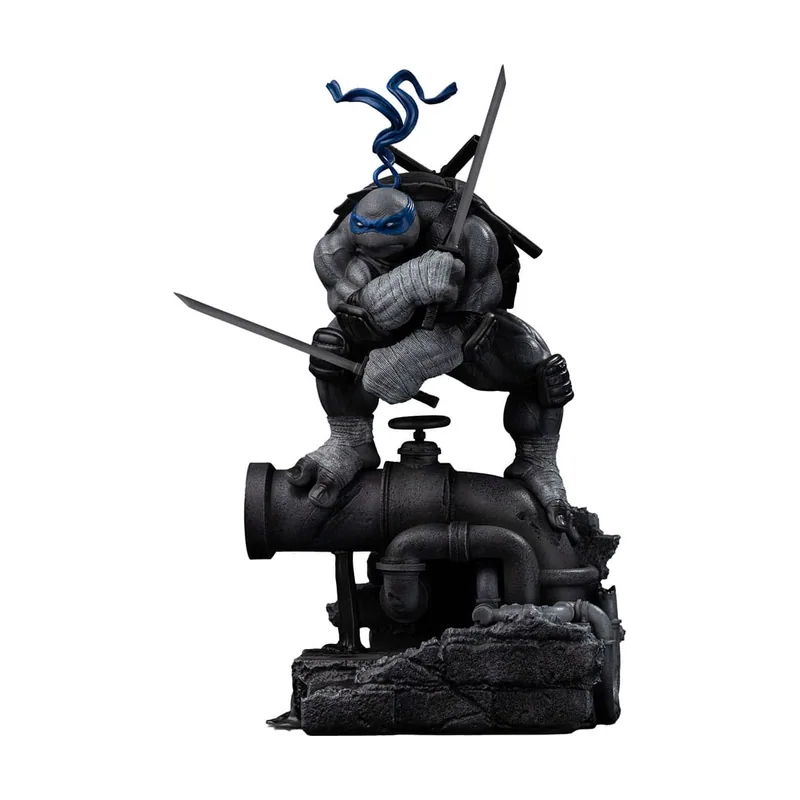 Iron Studios Tortugas ninja estatua 1/10 art scale leonardo black and white variant 26 cm heo exclusive