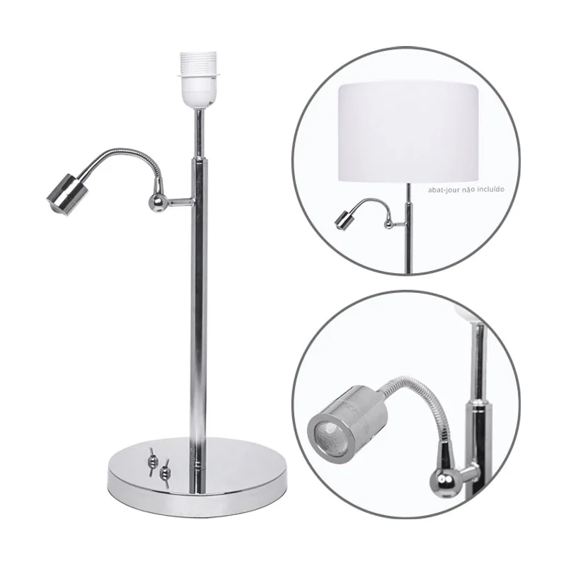 Lumit Base para sobremesa melton con brazo de lectura 1xe27+1x1w
