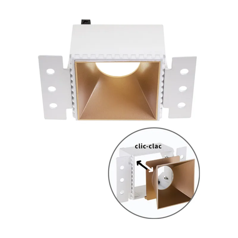 Lumit Aro para downlight empotrable hapi cuadrado para yeso laminado l.13xan.7,5xal.5,5cm