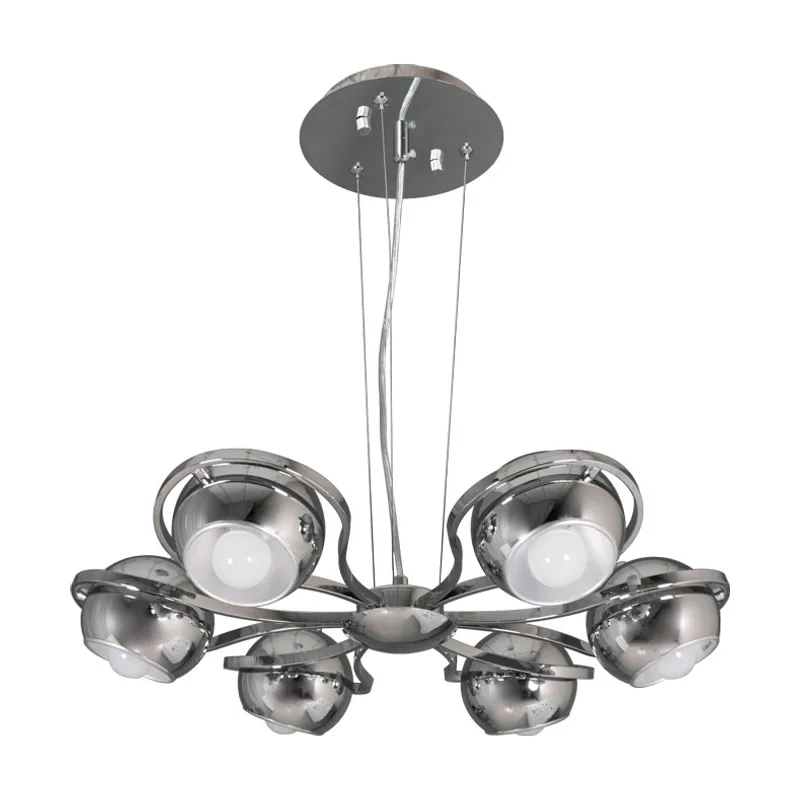 Lumit techo chiara 6xe14 al.reg.xd.60cm plata/cromo