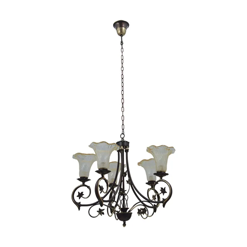 Lumit techo monza 5xe14 al.reg.xd.66cm cuero