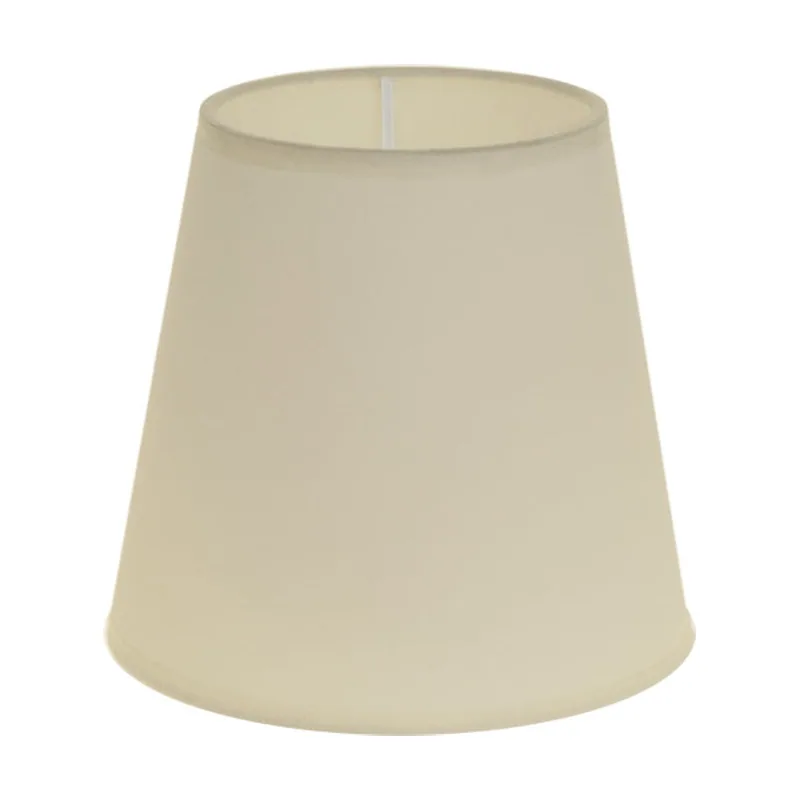 Lumit Pantalla cipriota redondo cónico tela pvc802 con encaje e27 al.14xd.15cm beije