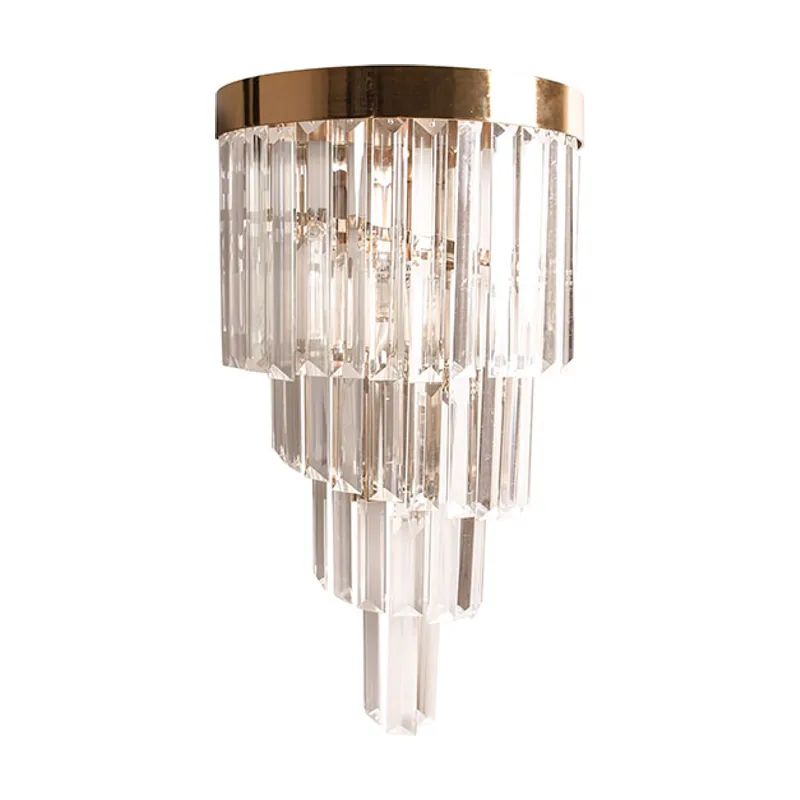 Lumit Aplique olfus 1xe14 a.42xd.25cm c/cristales transparentes y chapa