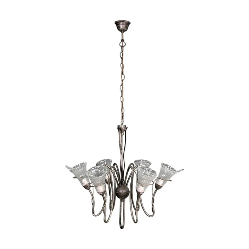 Lumit techo marsala 6xe14 al.reg.xd.68cm metal+cristal