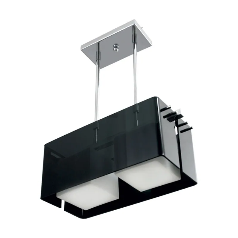 Lumit techo roberta cuadrado 2xe27 l.46xan.20xal.reg.cm acrílico negro/cromo