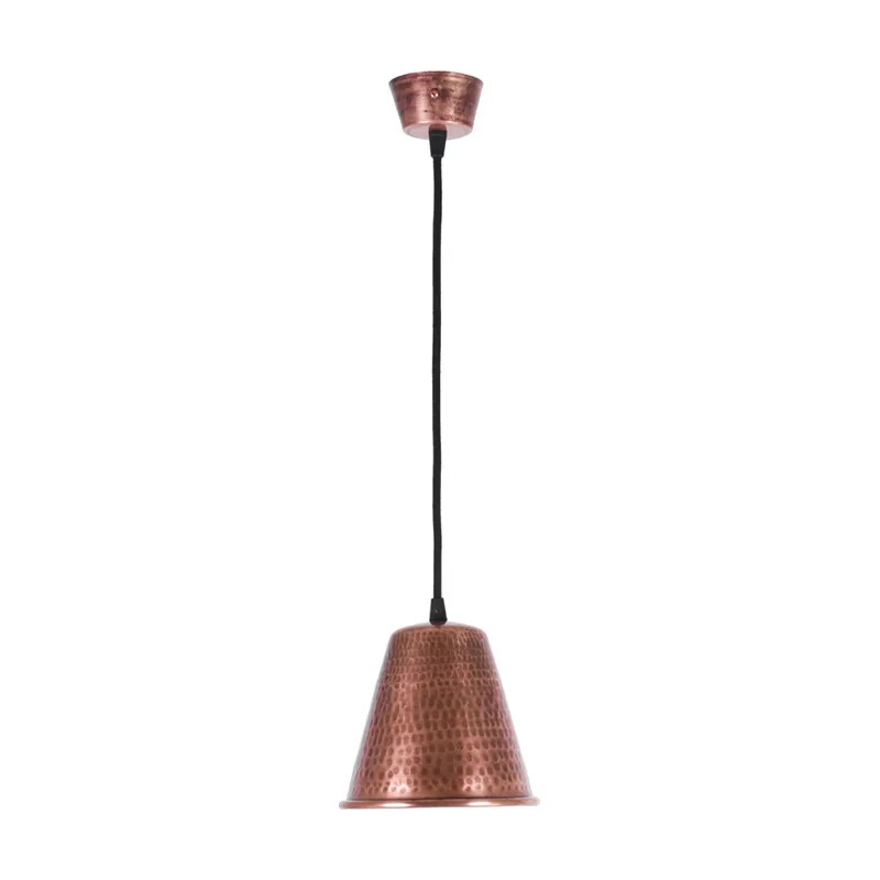 Lumit Colgante copper 1xe27 al.reg.xd.15,5cm em cobre com acabamento martelado brillante