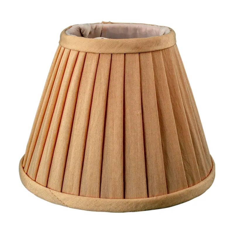 Lumit Pantalla jordano redondo cónico con pliegues con encaje e14 al.12,5xd.17,5cm beije