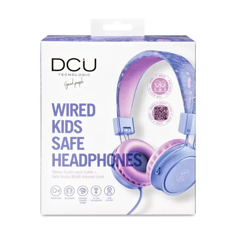 DCU Auriculares Infantiles Con Protección De Volumen Con Cable Rosa 34152535