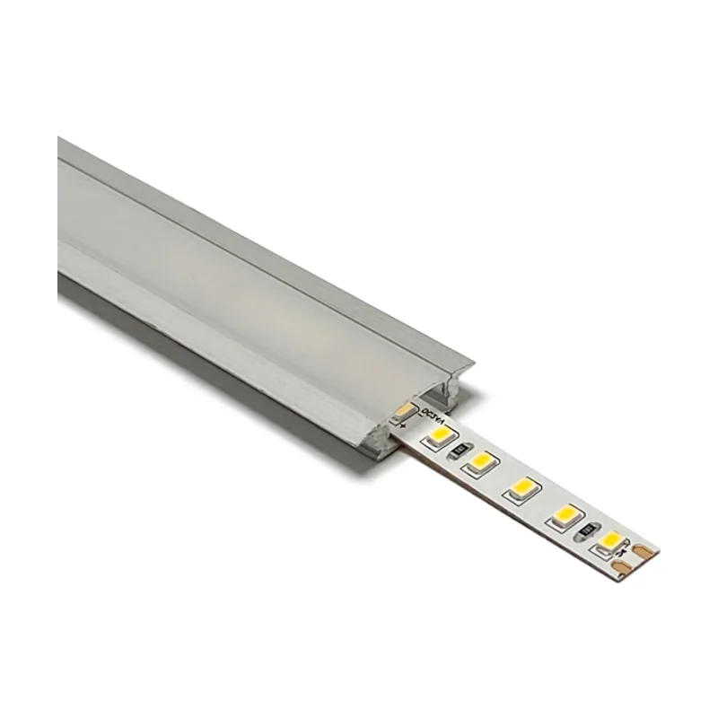 Interlusa Perfil con alas para tira led con difusor opalino para empotrar an.24.7x al.7mm