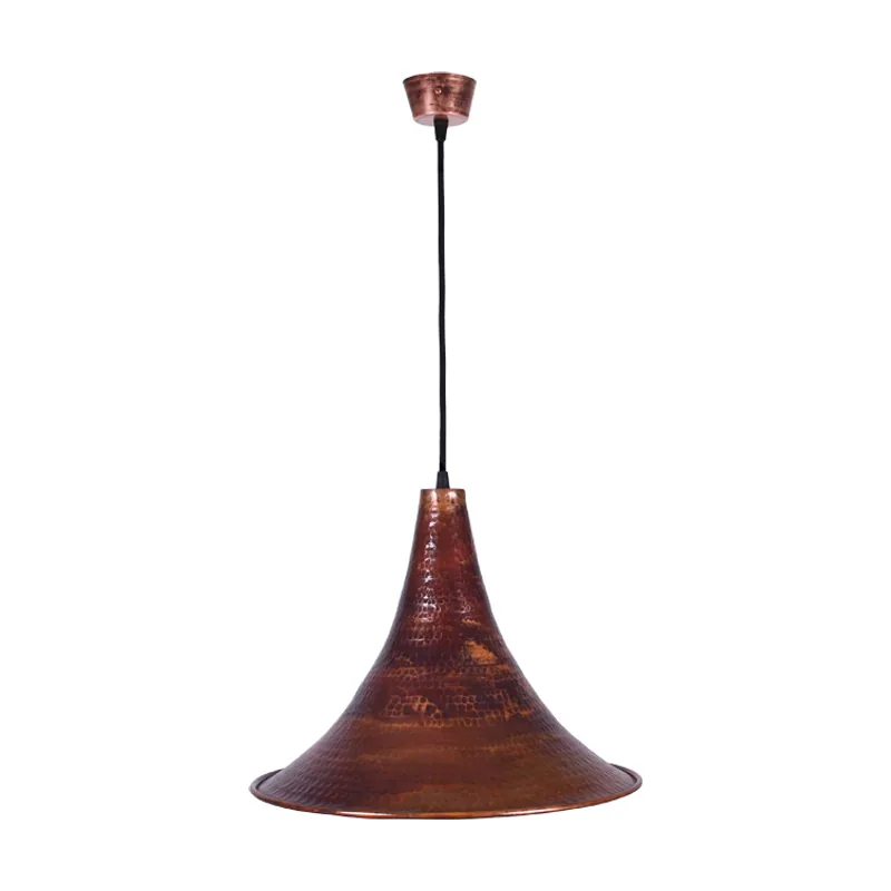 Lumit Colgante copper 1xe27 al.reg.xd.38cm en cobre con acabado martelado rústico
